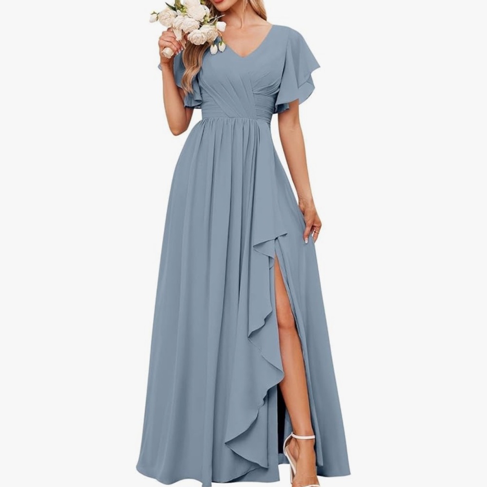 Dusty Blue Bridesmaids Dress